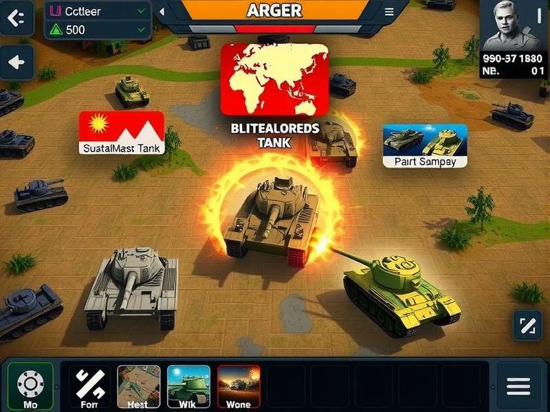 Tank Master Pro map showing diverse battlefield environments