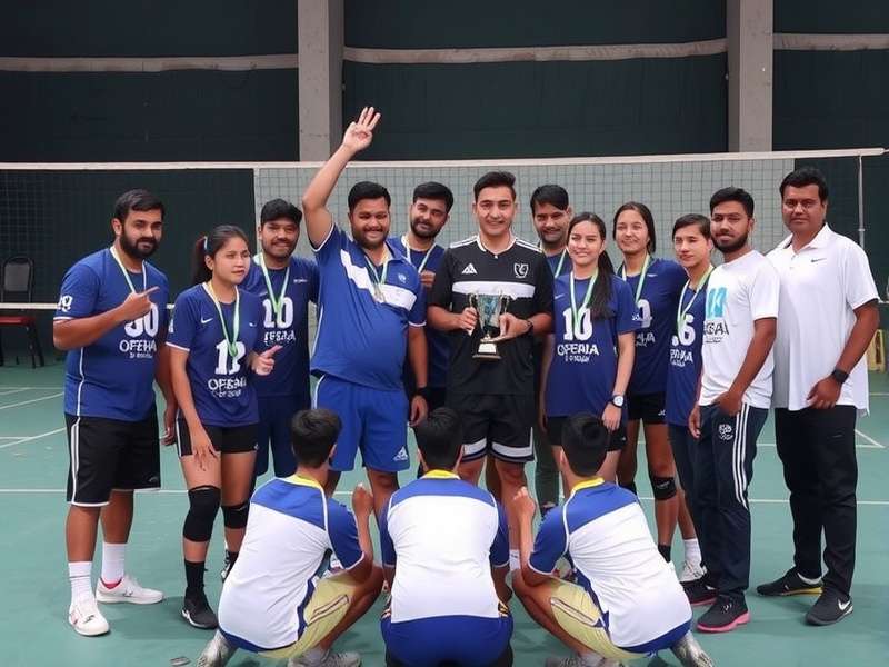 Hyderabad Volley Vanguards team in action during a match
