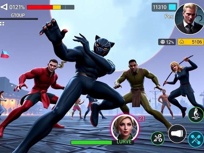 Panther S Intense Power character lineup showing diverse heroes