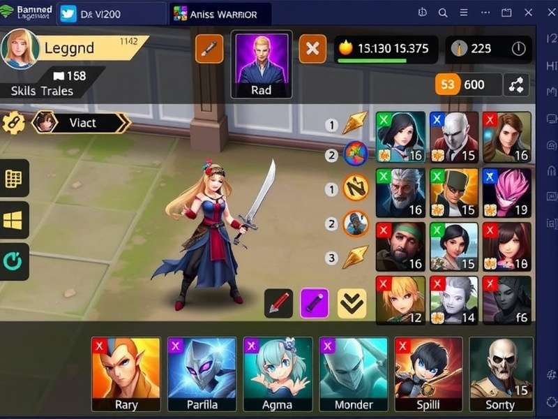 Character Customization in Anise Legend Warrior Anise Legend Warrior skill tree and customization interface