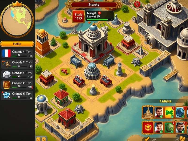 Surat Legendary Conquerors gameplay screenshot showing city building and army management