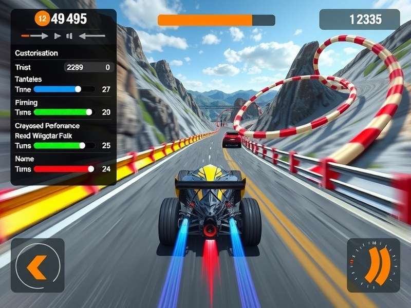 Radiant Racer Rush mountain track with challenging hairpin turns