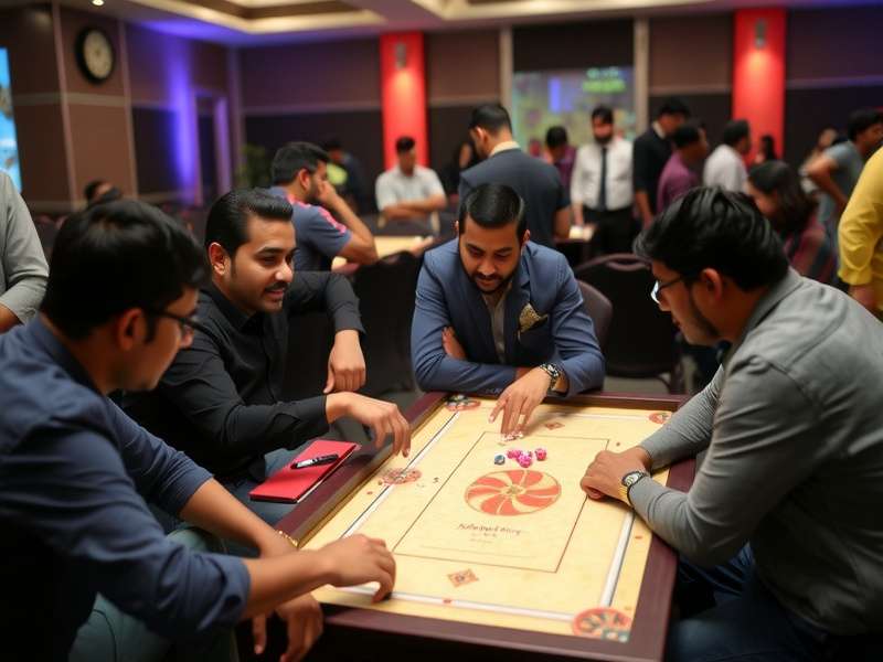 Carrom Champion League Professional Match Carrom Champion League tournament in progress