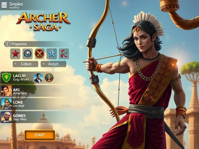 Indian Archer S Saga character progression screen showing various archer upgrades