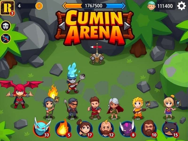 Cumin Hero Arena hero selection screen with multiple characters