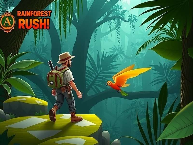 Rainforest environment in Agile Ace Rainforest Rush showing diverse vegetation