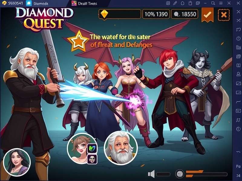 Diamond Demon Quest gameplay screenshot showing character exploration