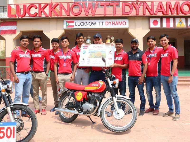 Lucknow TT Dynamo team celebration after winning a championship