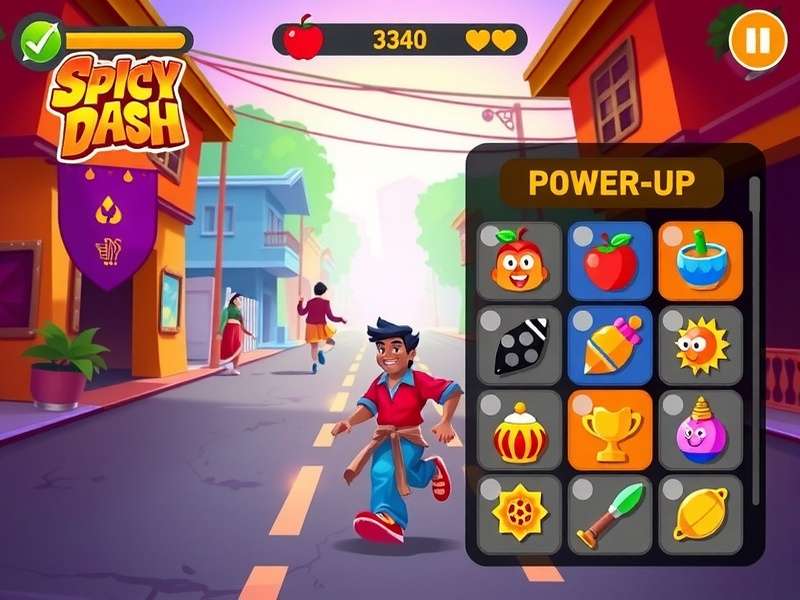 Spicy Dash Gameplay - Indian Street Environment Spicy Dash gameplay screenshot showing character running through colorful Indian street