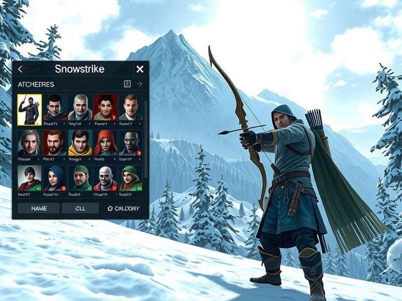 Snowstrike Archer gameplay screenshot showing archer in snowy environment