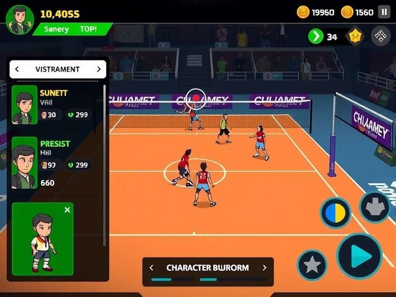 Volley Heroes Chennai Top gameplay screenshot showing court action
