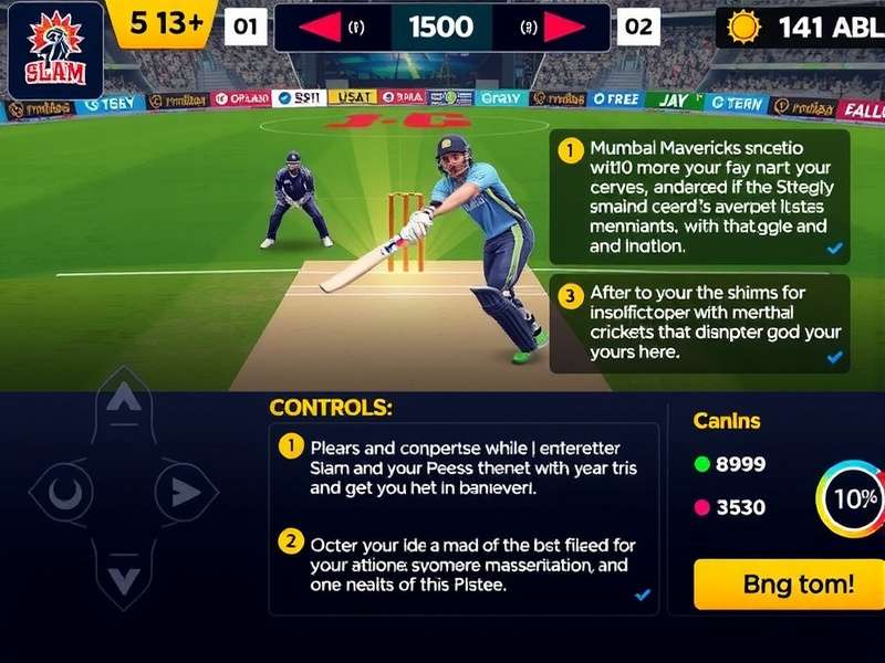 Mumbai Mavericks Slam gameplay screenshot showing cricket action