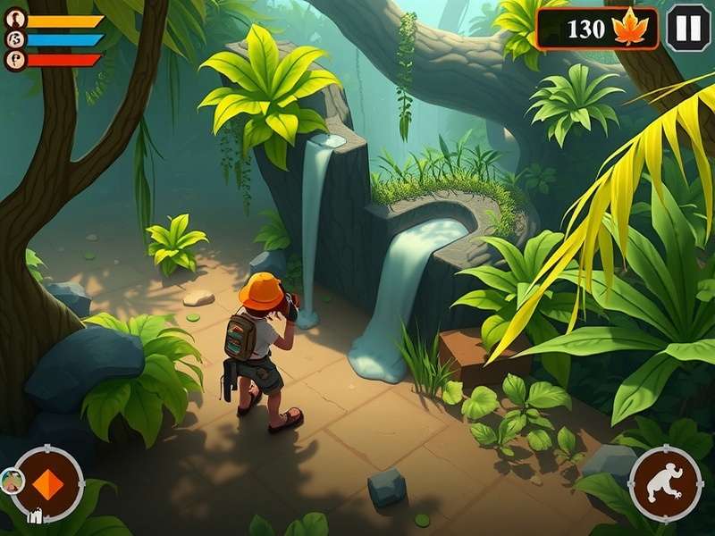 Agile Ace Rainforest Rush gameplay screenshot showing character navigating jungle environment