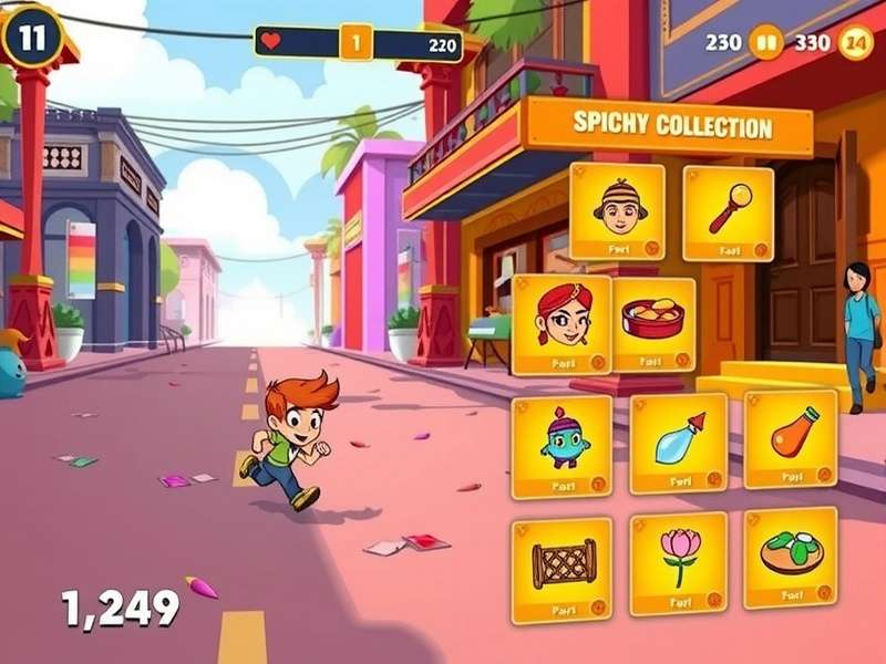 Spicy Dash Character Selection - Diverse Indian Representation Spicy Dash character selection screen showing diverse Indian characters