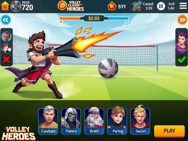 Volley Clash Heroes gameplay screenshot showing character action