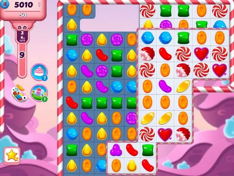 Sweet Match Mania gameplay screenshot showing colorful candies and power-ups