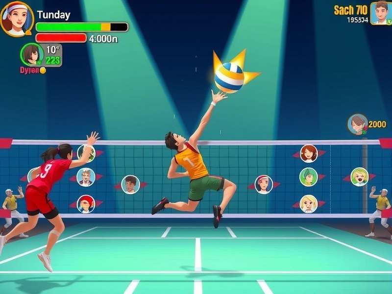 Volley Top Notch gameplay screenshot showing intense volleyball action