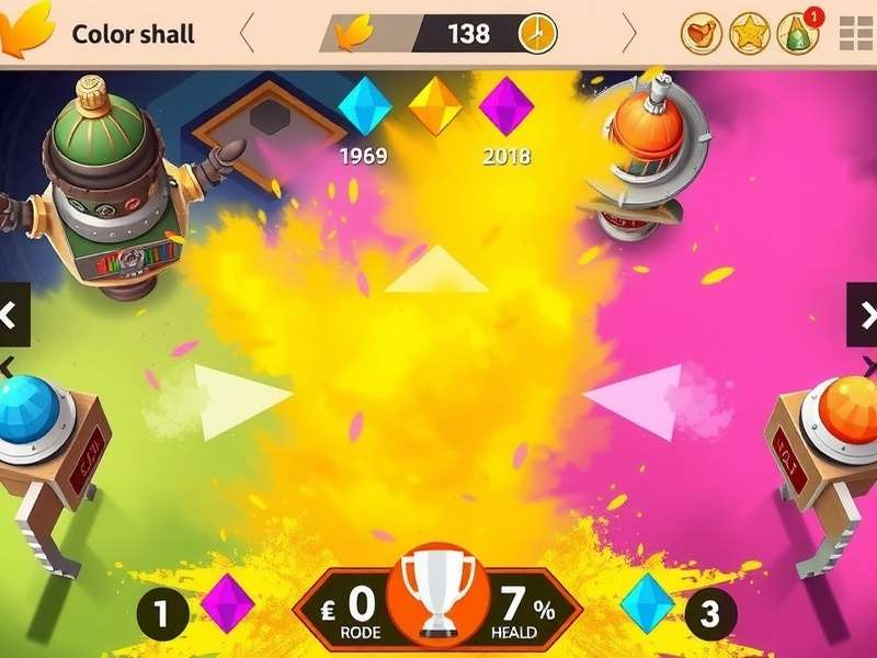 Holi Color Clash gameplay showing colorful powder throwing