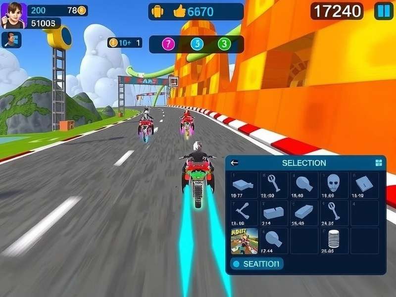 Goa Elite Zoom gameplay screenshot showing character selection and racing interface