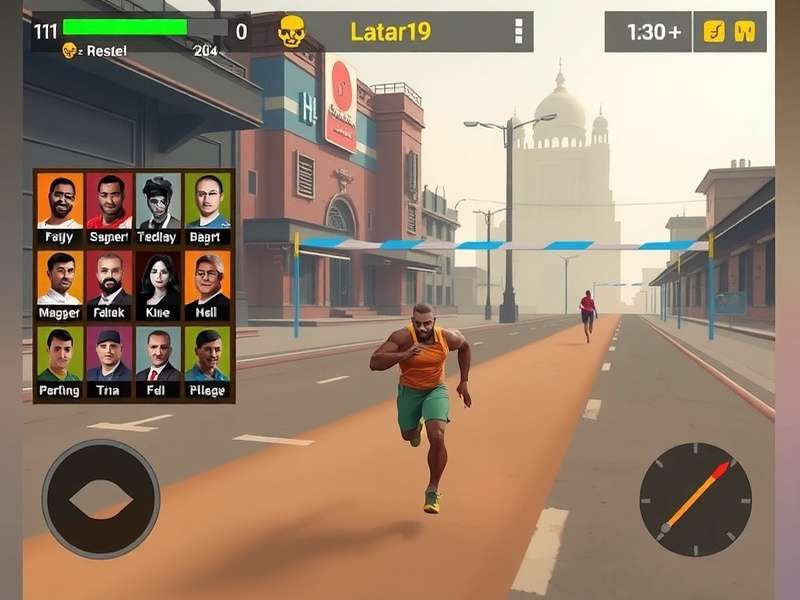 Sarbjit Sprint Master Gameplay Sarbjit Sprint Master gameplay screenshot showing character running through Indian urban environment