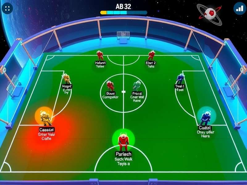 Galactic Handball Odyssey Cosmic Arena Galactic Handball Odyssey gameplay screenshot showing cosmic arena