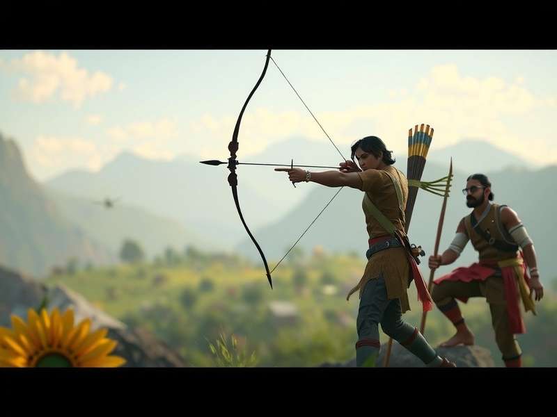 Indian Arrow King gameplay screenshot showing archery mechanics