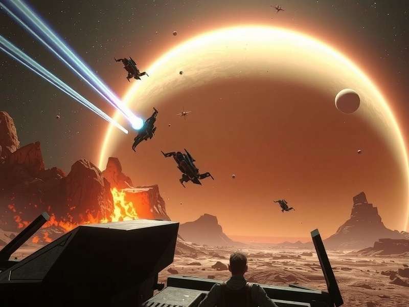 Interstellar Warriors X gameplay screenshot showing space combat