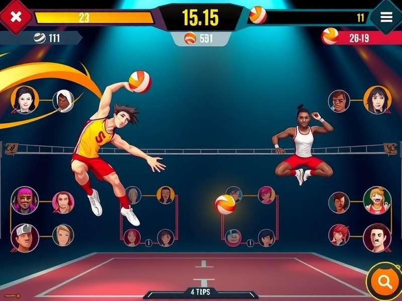 Volley Top Notch character selection screen showing diverse avatars