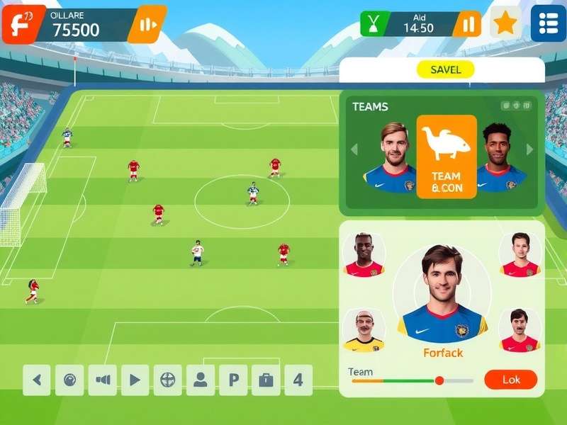 Smart Kick Ace Team Management Interface Smart Kick Ace player progression and team management screen