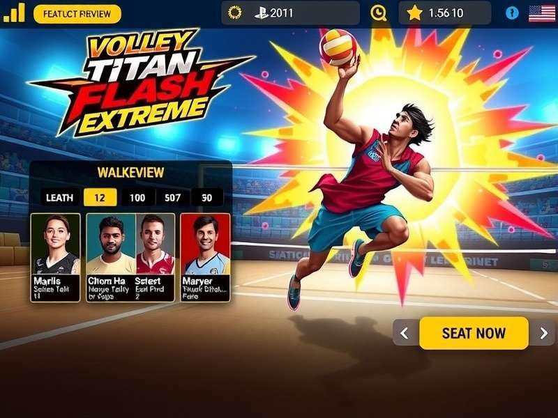 Character Selection in Volley Titan Flash Extreme Volley Titan Flash Extreme character selection screen with diverse Indian athletes