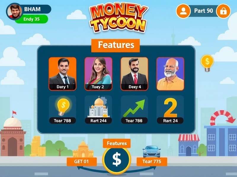 Money Tycoon Bharat Business Management Interface Money Tycoon Bharat gameplay interface showing business management