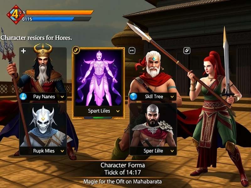 Karna S Valor Odyssey character roster showing multiple heroes from Mahabharata