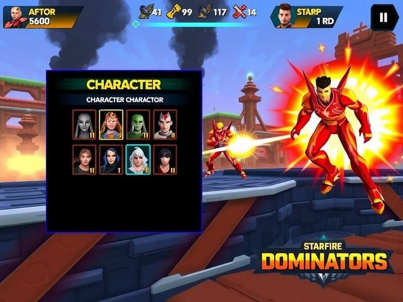 Starfire Dominators Character Selection Screen Starfire Dominators gameplay screenshot showing character selection