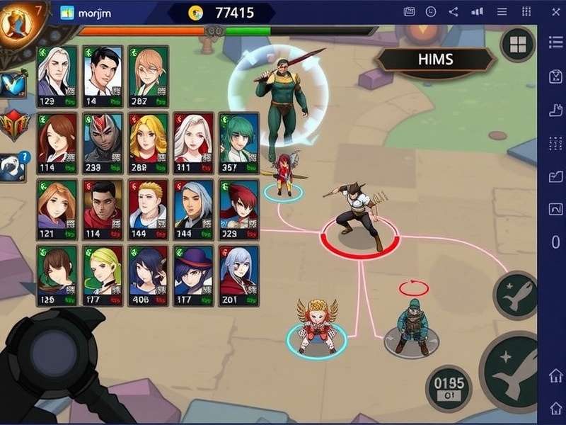 Morjim S Mighty Battle gameplay screenshot showing character selection and battle interface