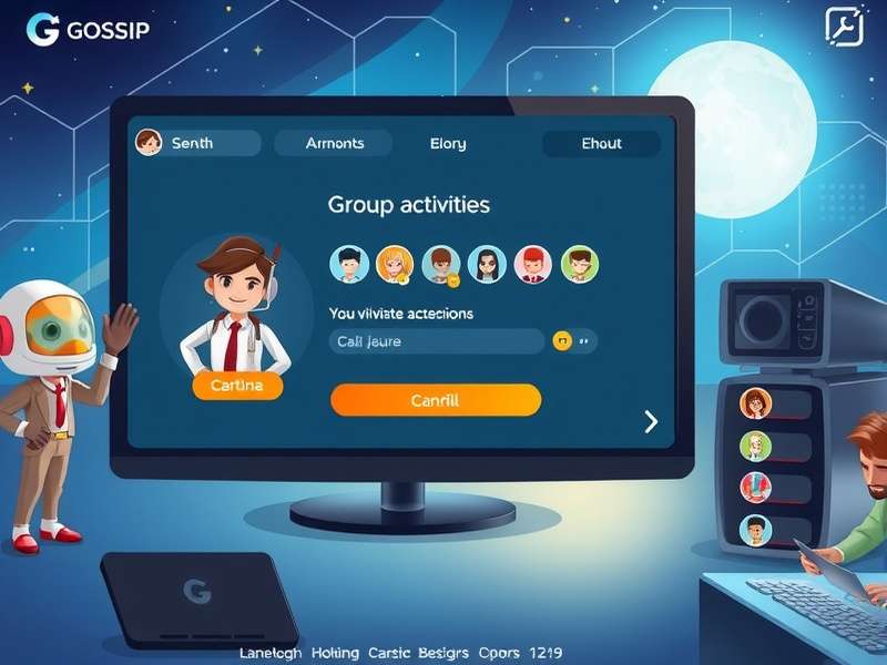 Gossip Galaxy multiplayer interface showing group activities
