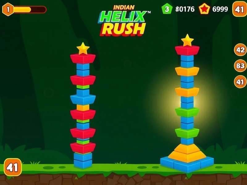 Indian Helix Rush Level Progression Indian Helix Rush level progression showing different tower designs