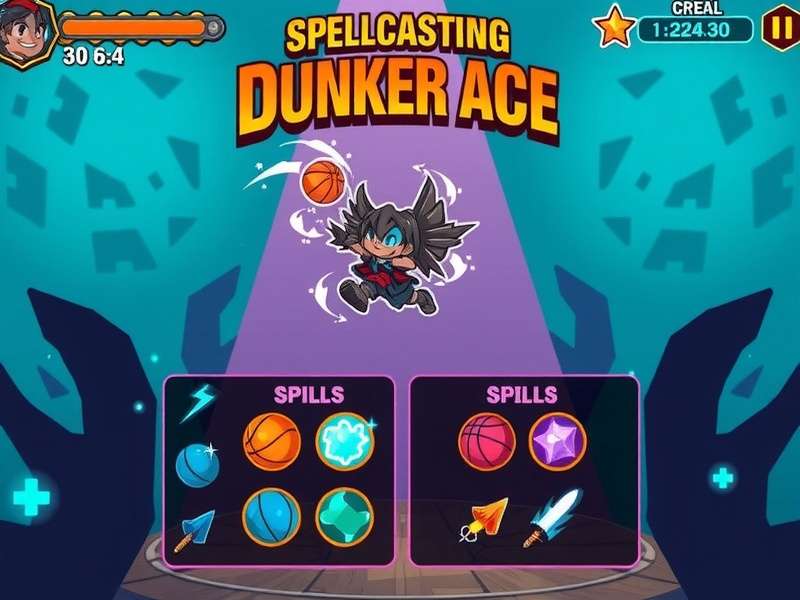 Spellcasting Dunker Ace spell selection interface