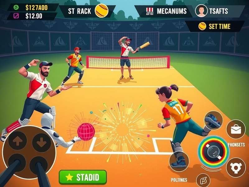 Volley Cricket Dominator control interface and gameplay mechanics