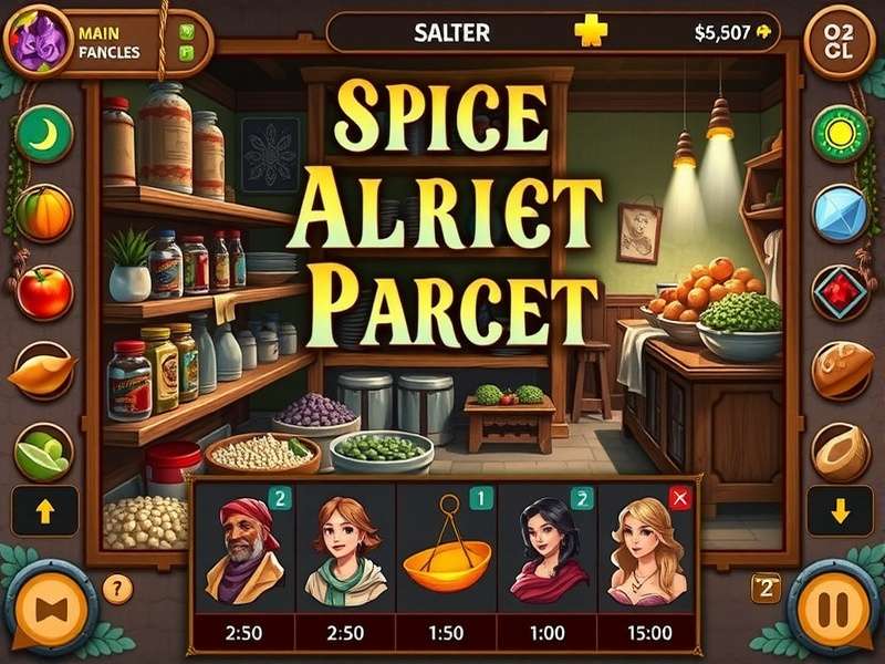 Ultra Cardamom Adventure gameplay screenshot showing character in spice market