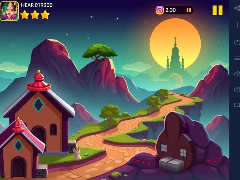 Ganesha S Reward Road Game Environment Ganesha S Reward Road gameplay screenshot showing mystical Indian landscapes